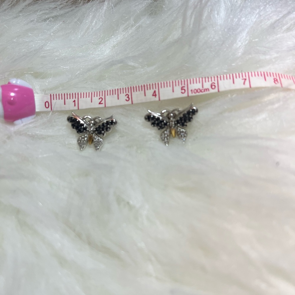 Sets of butterfly earrings, 14K, 925 post.